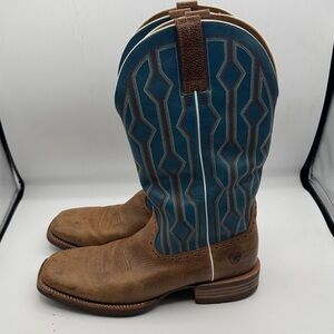 Ariat Men's Western Boots in Blue and Tan size 11 D 11D style 10017386 leather
